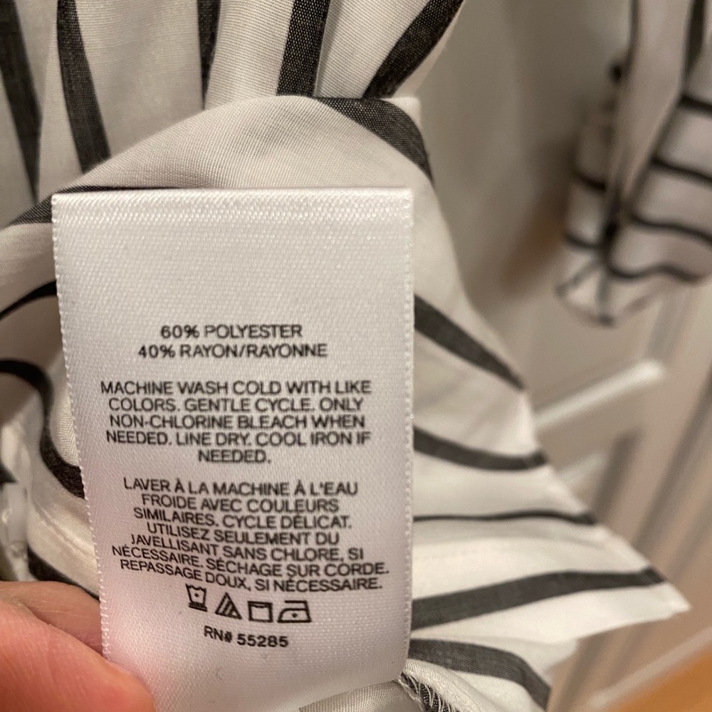 Express charcoal grey and White Striped Top - Picture 7 of 7